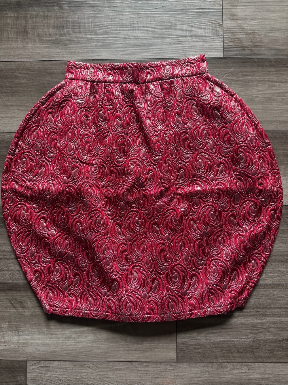 Dolce & Gabbana Red Jacquard Bubble Mini Skirt 49